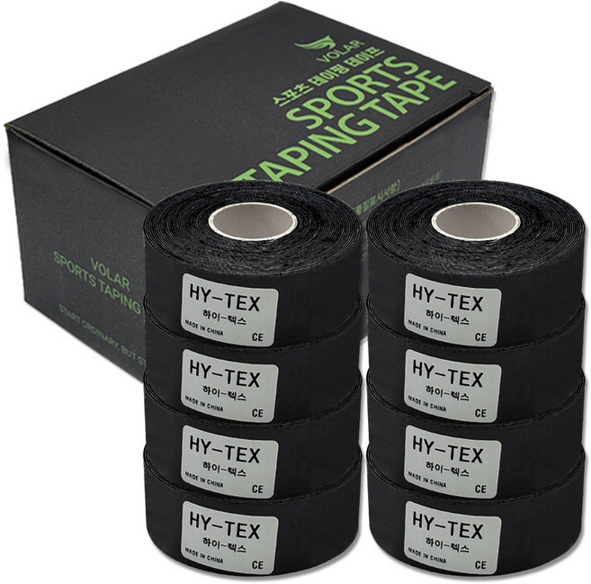 VOLAR 하이텍스 스포츠 테이핑 테이프 블랙, 8개