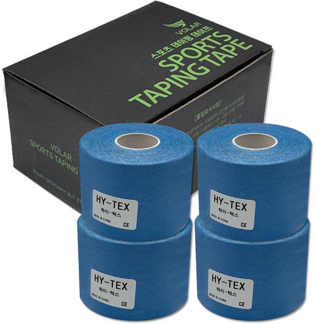VOLAR 하이텍스 스포츠 테이핑 테이프 블루, 4개