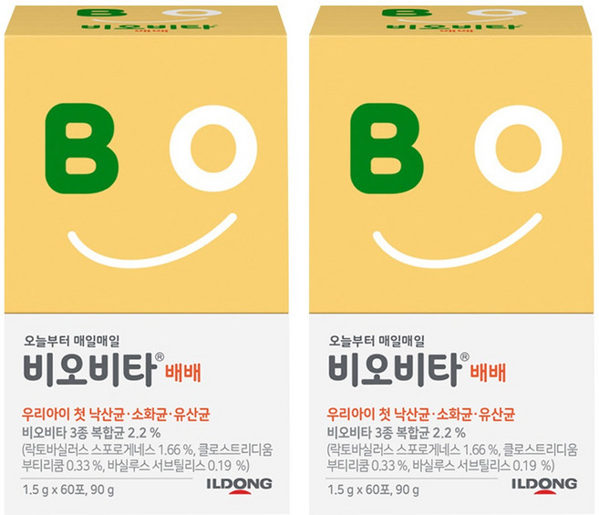 비오비타 배배 유아 유산균, 90g, 2개