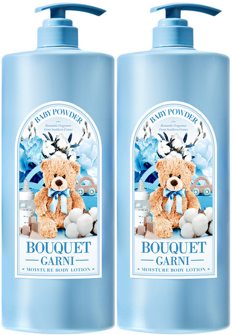 부케가르니 모이스처 바디로션 베이비파우더향, 1.5L, 2개