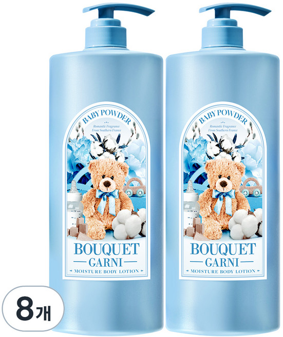 부케가르니 모이스처 바디로션 베이비파우더향, 1.5L, 8개