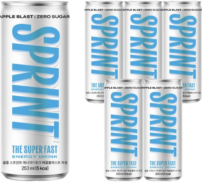 클룹 스프린트 에너지드링크 애플블라스트 제로, 250ml, 6개