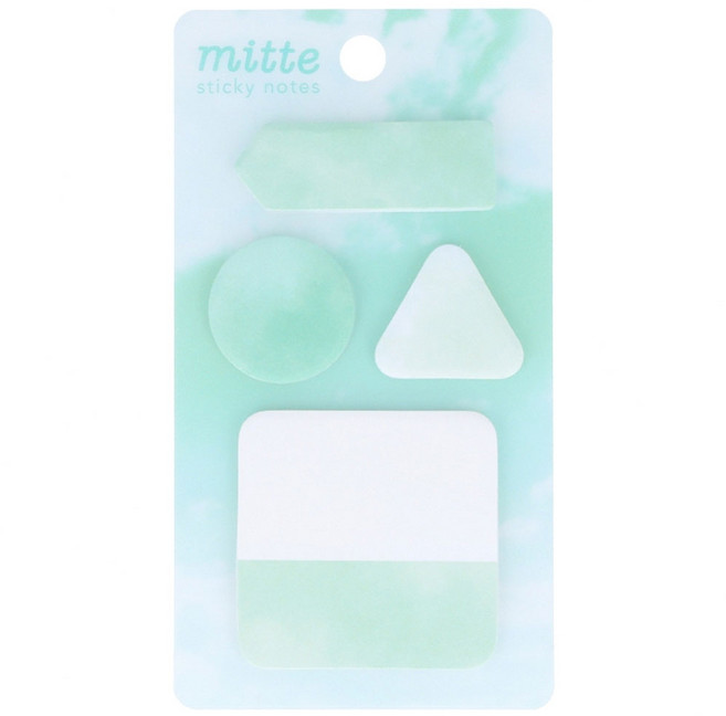Sun-Star Mitte 造型便利貼 4種樣式各25張, 綠色, 100張, 1包