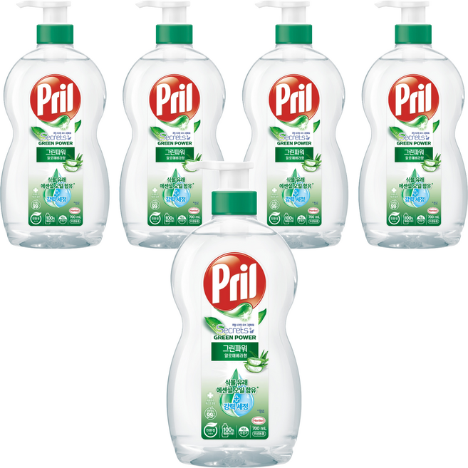 Pril 淨麗 植純萃洗碗精 蘆薈香, 700ml, 5瓶