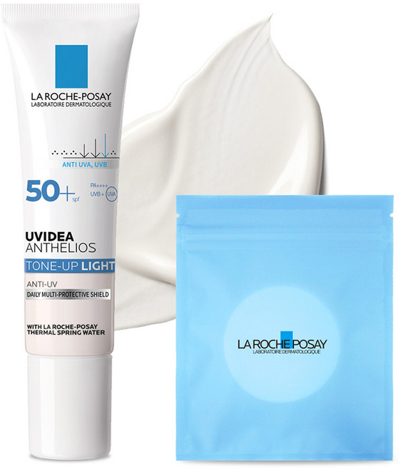 라로슈포제 유비데아 톤업 라이트 선크림 SPF50+ PA++++ + 화장솜 30매 세트, 30ml, 1개