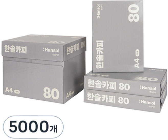 한솔제지 복사용지 미색 80g, A4, 5000개