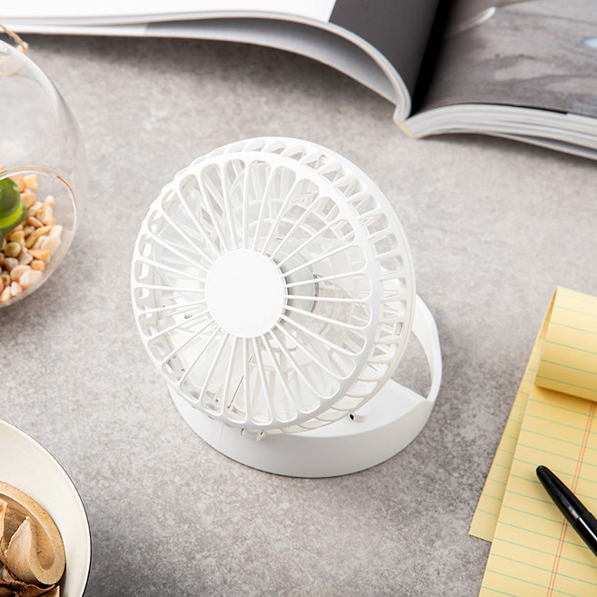 홈플래닛 탁상용 접이식 미니 선풍기 (휴대 스탠드 핸즈프리), NBC7166, 화이트