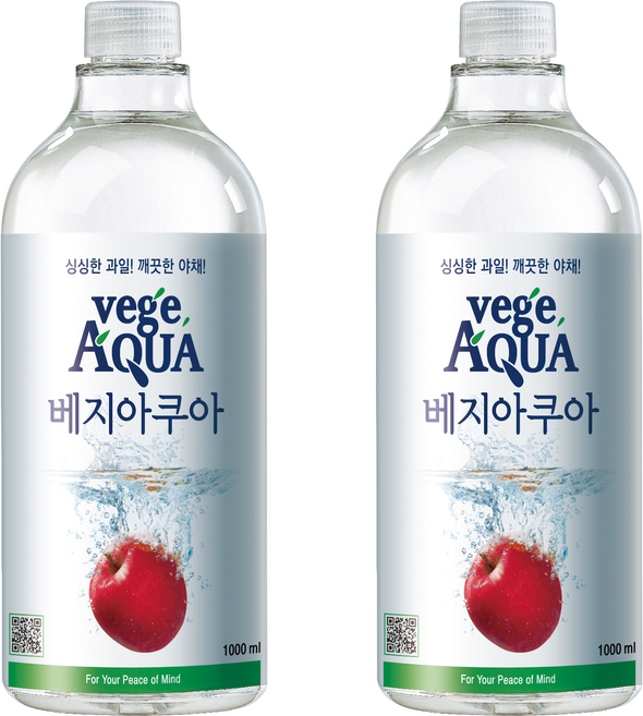 베지아쿠아 야채 과일 세정제, 1L, 2개