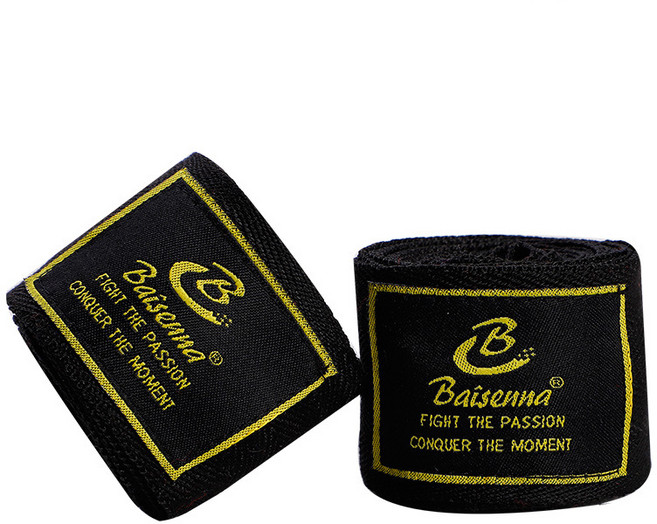 순잠 면 통기성 복싱 권투 붕대 핸드 스트랩, 블랙, 1개