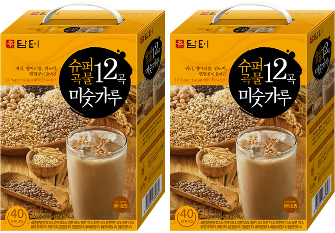 담터 슈퍼 곡물 12곡 미숫가루, 800g, 2개