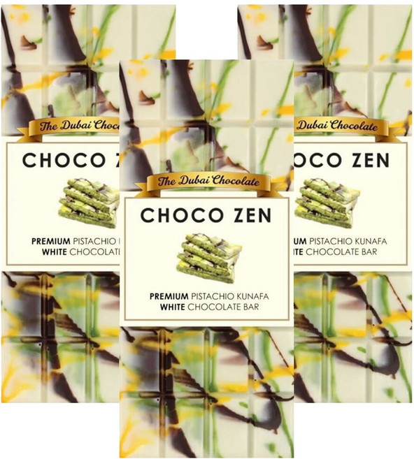 CHOCO ZEN 杜拜開心果白巧克力, 100g, 3個