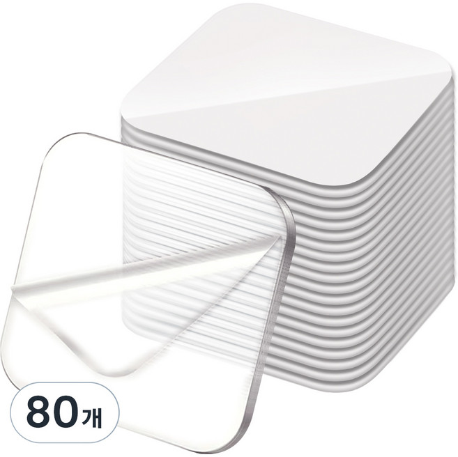 엔더 스티커형 초강력 아크릴 폼 나노 실리콘 클리어 겔 양면 테이프, 투명, 80개