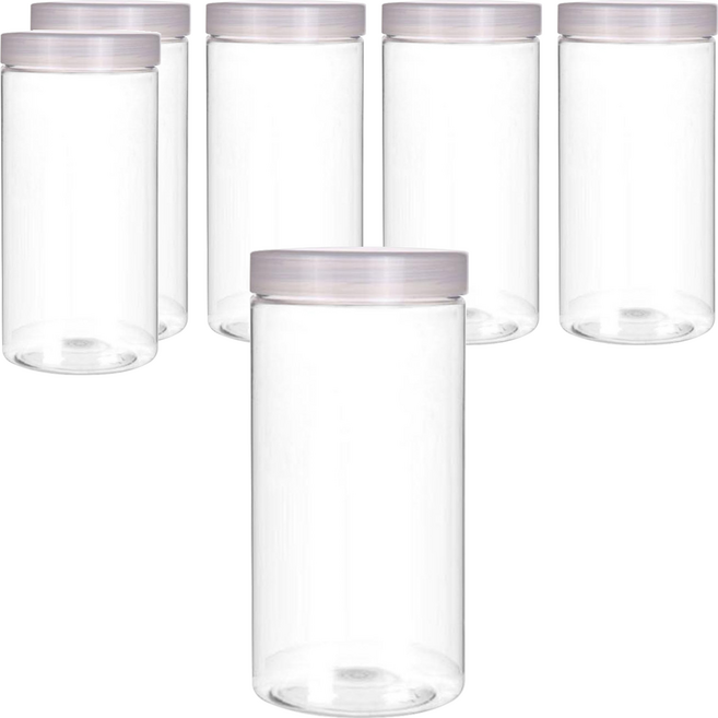 Mir Farms 圓形密封容器 白色 1000ml, 6個容器 + 6個蓋子, 6入