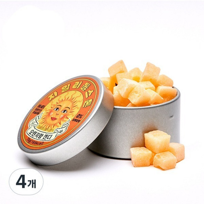 자일리톨스톤 캔디 오렌지니, 70g, 4개