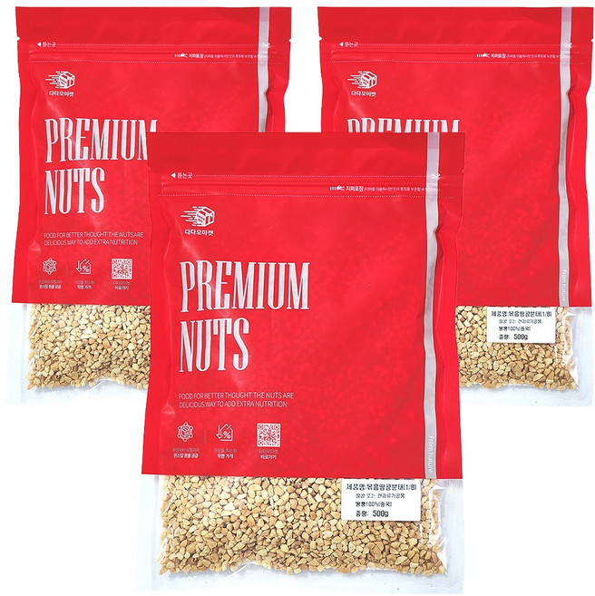 다다모마켓 볶음 땅콩 분태 1/8, 500g, 3개