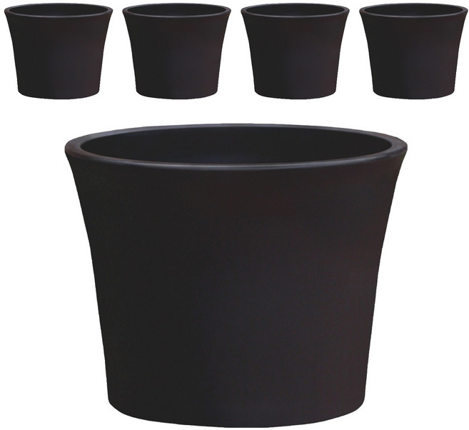 翠筠 如意花盆, 黑色, 5件