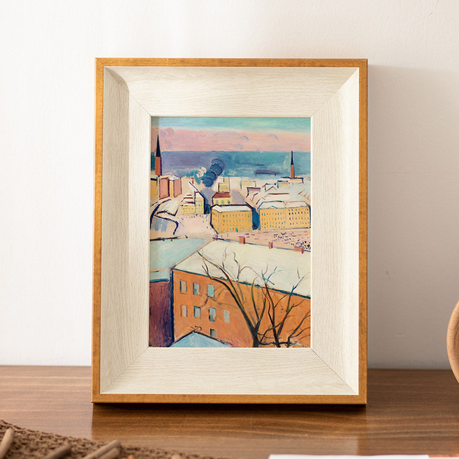 봄미르 모던 인테리어 거실 탁상용 액자, 1개, 화이트우드