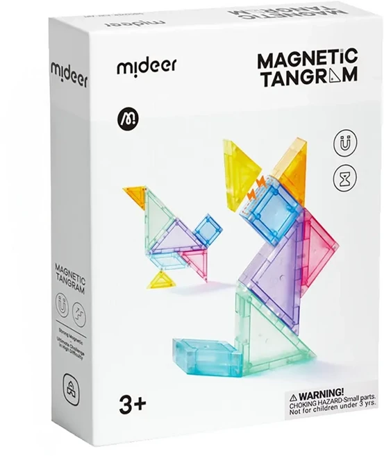 mideer 磁力七巧板 厚度2cm 3歲以上, 多色, 1盒