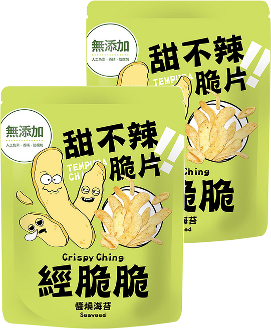 Crispy Ching 經脆脆 甜不辣脆片 醬燒海苔, 45g, 2包