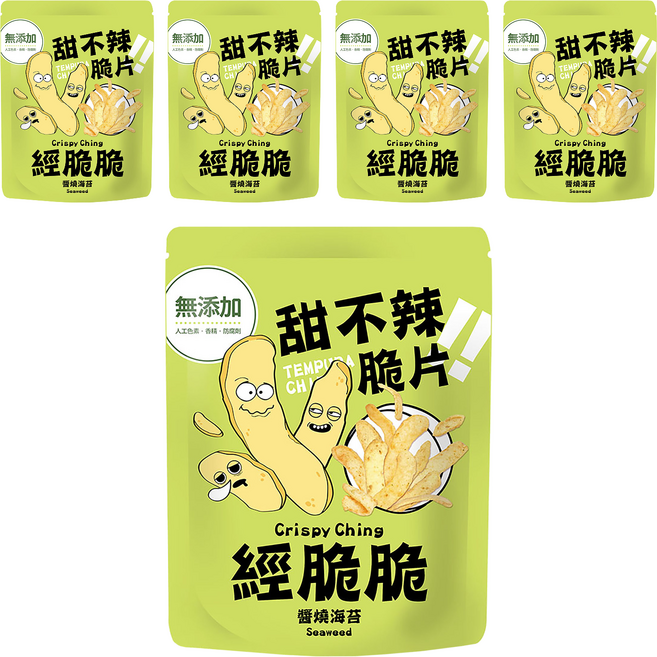 Crispy Ching 經脆脆 甜不辣脆片 醬燒海苔, 45g, 5包