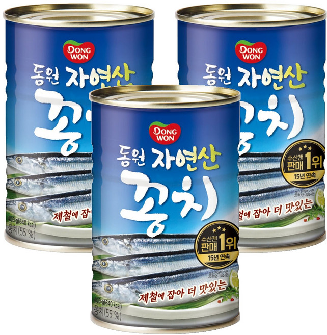 동원 자연산 꽁치, 400g, 3개