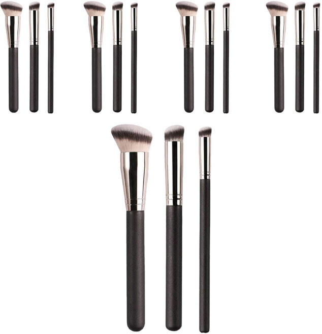 엘로브 메이크업 파운데이션 컨실러 브러쉬 3종 세트, 5세트, 혼합색상