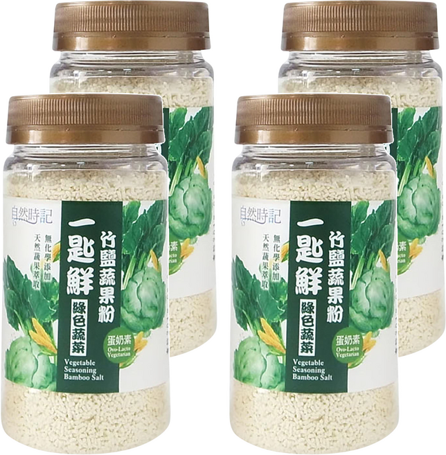Nature Time 自然時記 一匙鮮 竹鹽蔬果粉 綠色蔬菜, 120g, 4罐