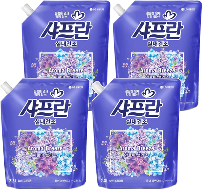 샤프란 실내건조 섬유유연제 아로마 브리즈 리필, 2.3L, 1개입, 4개
