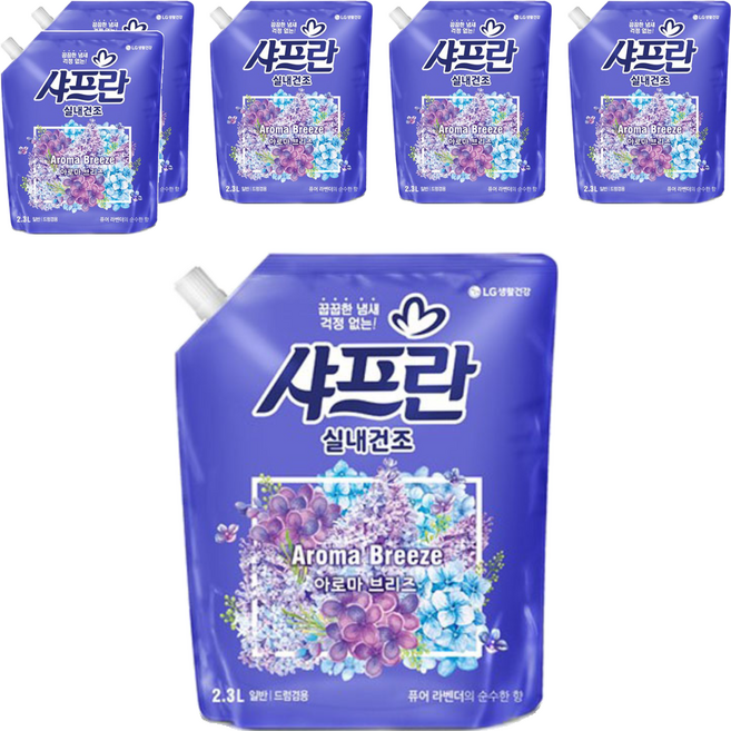 샤프란 실내건조 섬유유연제 아로마 브리즈 리필, 2.3L, 1개입, 6개