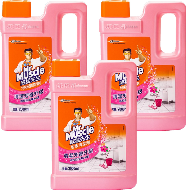 Mr Muscle 威猛先生 地板清潔劑 完美花香, 2L, 3桶