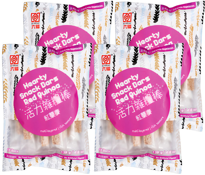 六福 活力雜糧棒 紅藜麥, 130g, 4袋