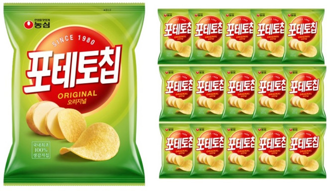 포테토칩 오리지널, 110g, 16개