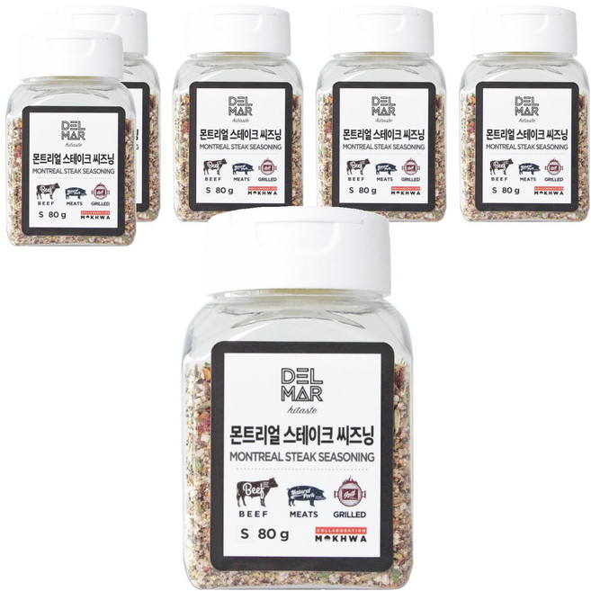 딜리셔스마켓 몬트리얼 스테이크 시즈닝 소형, 80g, 6개