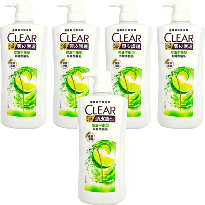 CLEAR 淨 控油平衡型 去屑洗髮乳, 750g, 5瓶