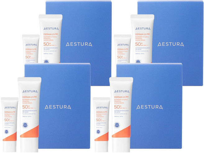 에스트라 더마 유브이365 장벽수분 무기자차 선크림 SPF50+ PA++++ 40ml + 20ml 기획 세트, 60ml, 4세트