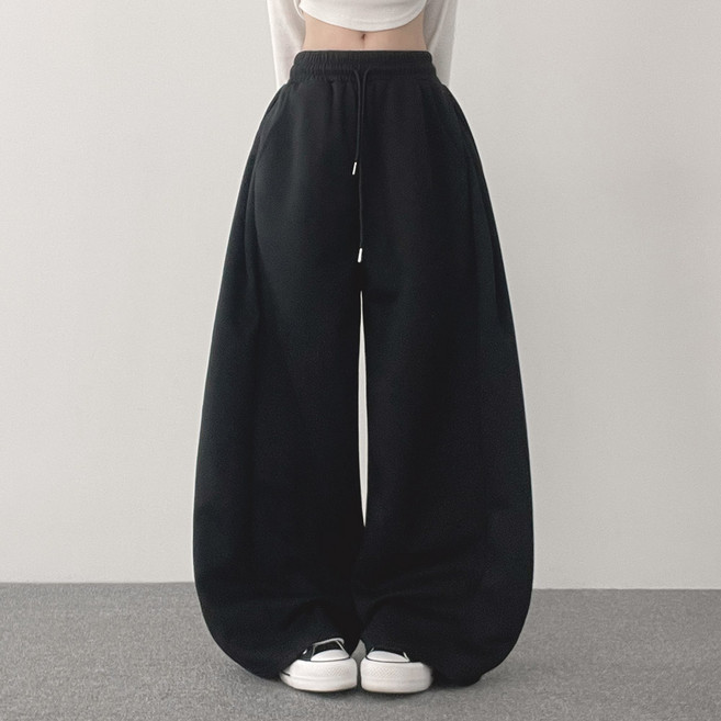 위드후이린 여성용 나나 옆핀턱 와이드 트레이닝 밴딩 팬츠