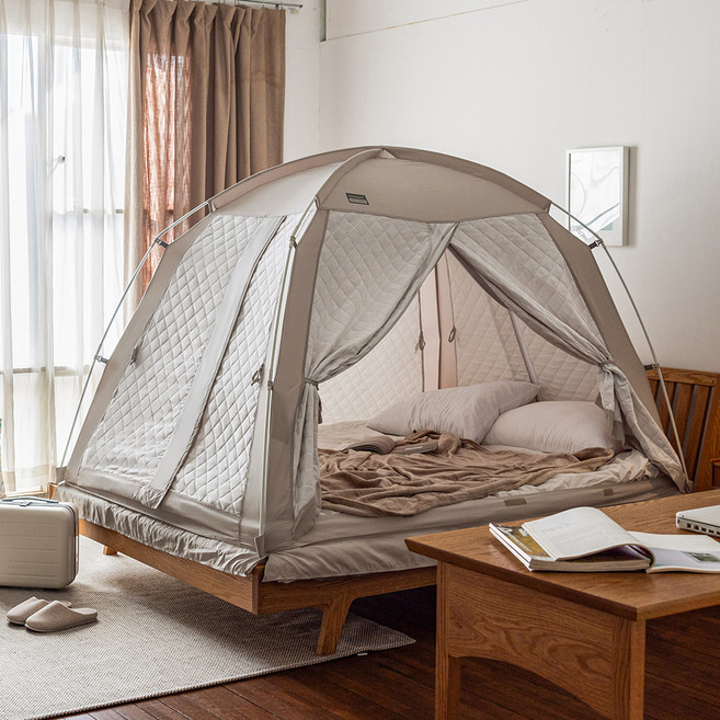 따수미 퀄팅형 시그니처 아가일 패딩 난방텐트 3인용