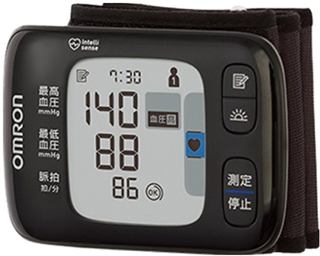 오므론 손목형 자동 전자 혈압계 HEM-6232T + AAA건전지 2개 세트, 1세트