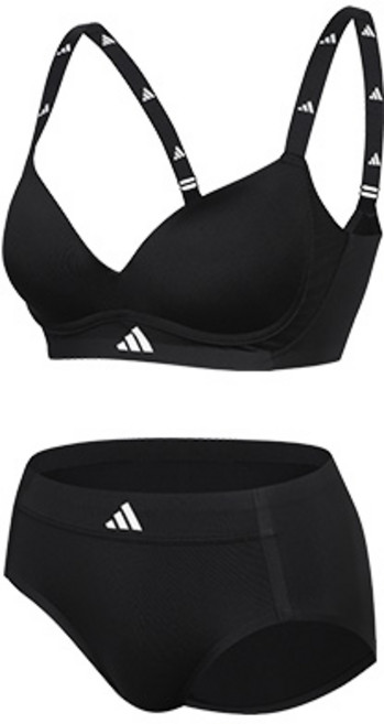 아디다스 여성용 볼륨 서포트 퓨징 브라팬티 세트