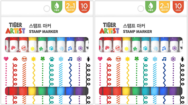마이리틀타이거 스탬프 마커 세트, 10색, 2세트