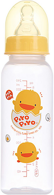 PiYOPiYO 黃色小鴨 標準奶瓶 0歲以上, 黃色, 240ml, 1個