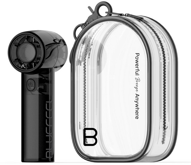 블루필 미니제트 파우치팬 휴대용 핸디 손선풍기 파우치, BFN110, 클리어 블랙