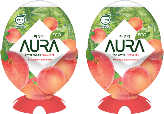 아우라 빅에그 실내용 방향제, 440ml, 2개, 피치