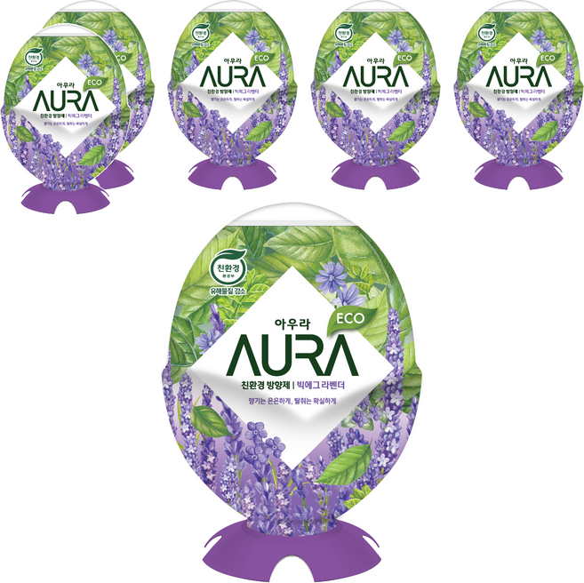 아우라 빅에그 실내용 방향제 라벤더, 440ml, 6개, 라벤더향