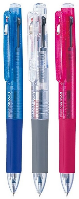 ZEBRA 斑馬牌 SARASA 3色原子筆 0.5mm, 顏色隨機, 3支