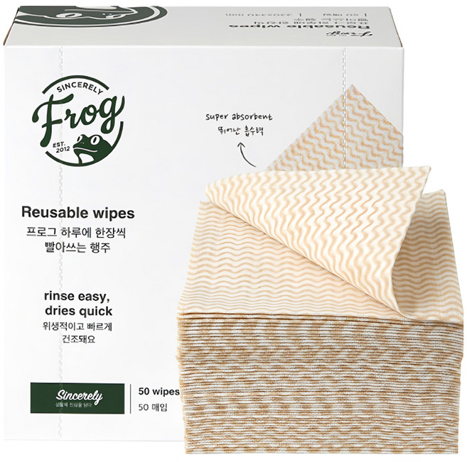 프로그 빨아쓰는 일회용 행주, 50개입, 1개