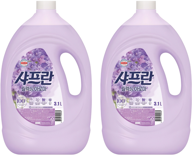 샤프란 플러스 섬유유연제 릴렉싱아로마 본품, 3.1L, 2개