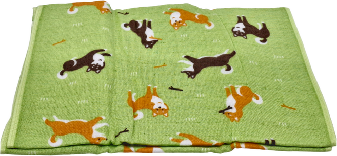 imabari towel 今治毛巾 今治認證 速乾紗布巾 90 x 34cm, 柴犬 綠色, 1條