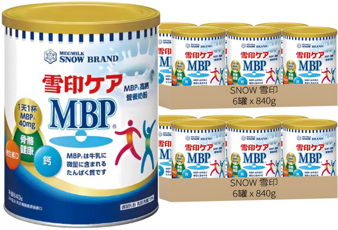 SNOW 雪印 CARE MBP®高鈣營養奶粉, 840g, 12罐