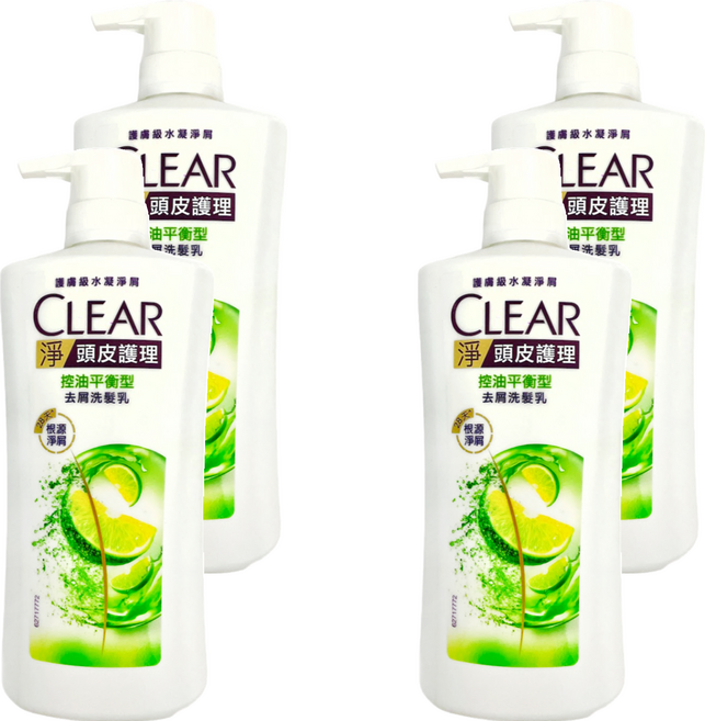 CLEAR 淨 洗髮乳 控油平衡型, 750g, 4瓶